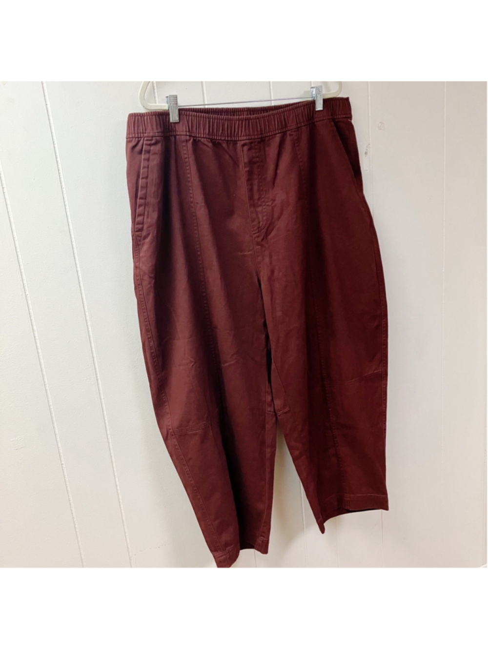 NWT Casual Fall Comfort Old Navy High-Rise Barrel Pull-on Pants XXL Burgundy - Picture 9 of 9